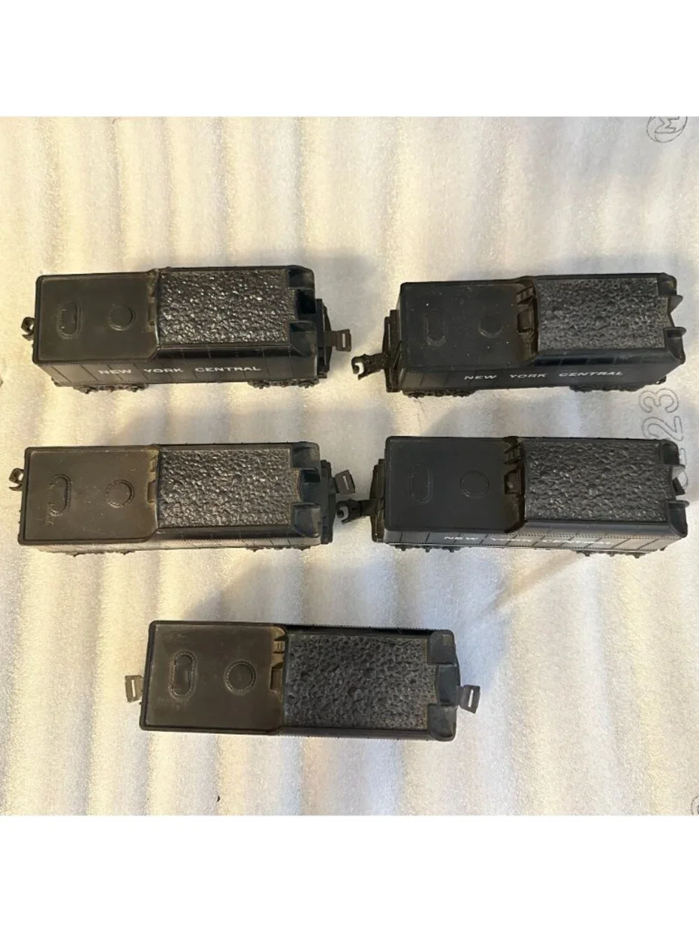 Lot of five Vintage Marx Toy Plastic Tenders New York Central Marlines